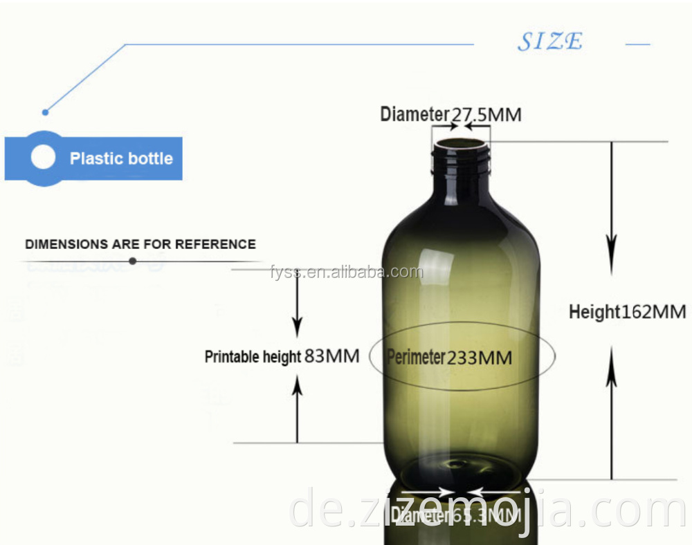 Leere Haustier 500ml Plastikflasche Duschgel-Shampoo-Flasche